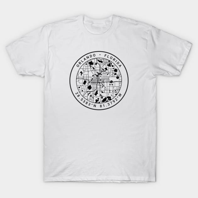 Orlando Map T-Shirt by Ryan-Cox